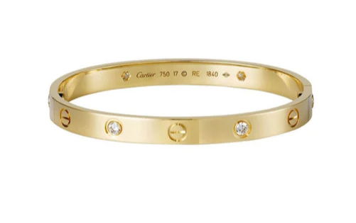 Luxe Golden cartier crystal Love bracelet